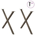 vidaXL Picioare de masă în formă de X, 2 buc., oțel natural, 90x(72-73) cm vidaXL Picioare de masă în formă de X, 2 buc., oțel natural, 90x(72-73) cm