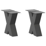 vidaXL Picioare pentru măsuță de cafea în formă de X, 2 buc., antracit, 30x(30-31) cm, oțel