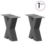 vidaXL Picioare pentru măsuță de cafea în formă de X, 2 buc., antracit, 30x(30-31) cm, oțel