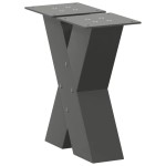 vidaXL Picioare pentru măsuță de cafea în formă de X, 2 buc., antracit, 30x(30-31) cm, oțel