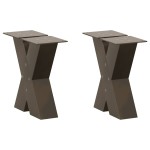 vidaXL Picioare pentru măsuță de cafea în formă de X, 2 buc., oțel natural, 30x(30-31) cm