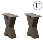 vidaXL Picioare pentru măsuță de cafea în formă de X, 2 buc., oțel natural, 30x(30-31) cm