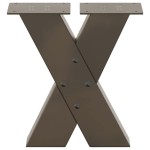 vidaXL Picioare pentru măsuță de cafea în formă de X, 2 buc., oțel natural, 30x(30-31) cm