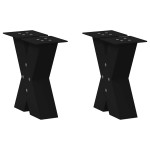vidaXL Picioare pentru măsuță de cafea în formă de X, 2 buc., negru, 40x(30-31) cm, oțel
