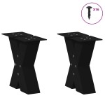 vidaXL Picioare pentru măsuță de cafea în formă de X, 2 buc., negru, 40x(30-31) cm, oțel