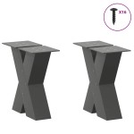 vidaXL Picioare pentru măsuță de cafea în formă de X, 2 buc., antracit, 40x(30-31) cm, oțel