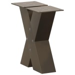 vidaXL Picioare pentru măsuță de cafea în formă de X, 2 buc., oțel natural, 40x(30-31) cm