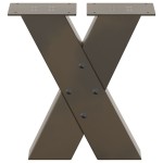 vidaXL Picioare pentru măsuță de cafea în formă de X, 2 buc., oțel natural, 40x(30-31) cm
