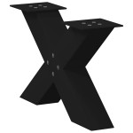 vidaXL Picioare pentru măsuță de cafea în formă de X, 2 buc., negru, 50x(30-31) cm, oțel