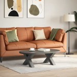 vidaXL Picioare pentru măsuță de cafea în formă de X, 2 buc., antracit, 50x(30-31) cm, oțel