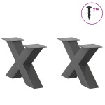 vidaXL Picioare pentru măsuță de cafea în formă de X, 2 buc., antracit, 50x(30-31) cm, oțel