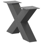 vidaXL Picioare pentru măsuță de cafea în formă de X, 2 buc., antracit, 50x(30-31) cm, oțel