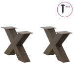 vidaXL Picioare pentru măsuță de cafea în formă de X, 2 buc., oțel natural, 50x(30-31) cm vidaXL Picioare pentru măsuță de cafea în formă de X, 2 buc., oțel natural, 50x(30-31) cm