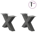 vidaXL Picioare pentru măsuță de cafea în formă de X, 2 buc., antracit, 60x(30-31) cm, oțel