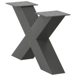 vidaXL Picioare pentru măsuță de cafea în formă de X, 2 buc., antracit, 60x(30-31) cm, oțel