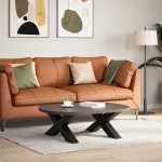 vidaXL Picioare pentru măsuță de cafea în formă de X, 2 buc., negru, 70x(30-31) cm, oțel