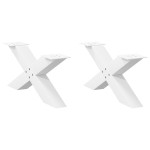 vidaXL Picioare pentru măsuță de cafea în formă de X, 2 buc., alb, 70x(30-31) cm, oțel