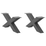 vidaXL Picioare pentru măsuță de cafea în formă de X, 2 buc., antracit, 70x(30-31) cm, oțel