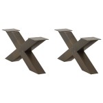vidaXL Picioare pentru masă de cafea în formă de X, 2 buc., oțel natural, 70x(30-31) cm vidaXL Picioare pentru masă de cafea în formă de X, 2 buc., oțel natural, 70x(30-31) cm