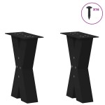 vidaXL Picioare pentru măsuță de cafea în formă de X, 2 buc., negru, 28x(42-43) cm, oțel