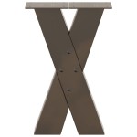 vidaXL Picioare pentru masă de cafea în formă de X, 2 buc., oțel natural, 28x(42-43) cm vidaXL Picioare pentru masă de cafea în formă de X, 2 buc., oțel natural, 28x(42-43) cm