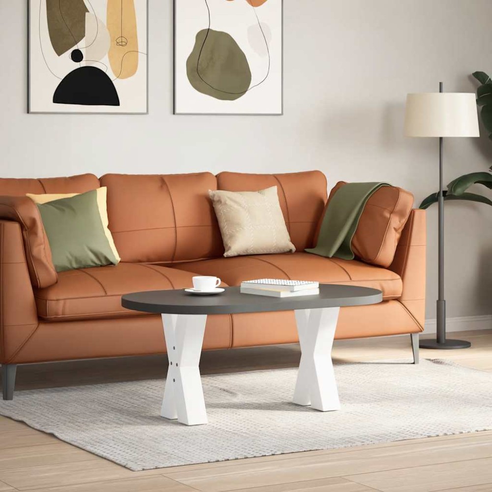vidaXL Picioare pentru măsuță de cafea în formă de X, 2 buc., alb, 38x(42-43) cm, oțel