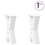 vidaXL Picioare pentru măsuță de cafea în formă de X, 2 buc., alb, 38x(42-43) cm, oțel