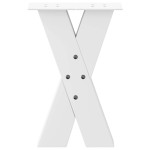 vidaXL Picioare pentru măsuță de cafea în formă de X, 2 buc., alb, 38x(42-43) cm, oțel