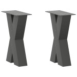 vidaXL Picioare pentru măsuță de cafea în formă de X, 2 buc., antracit, 38x(42-43) cm, oțel