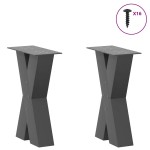 vidaXL Picioare pentru măsuță de cafea în formă de X, 2 buc., antracit, 38x(42-43) cm, oțel