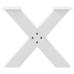 vidaXL Picioare pentru măsuță de cafea în formă de X, 2 buc., alb, 50x(42-43) cm, oțel