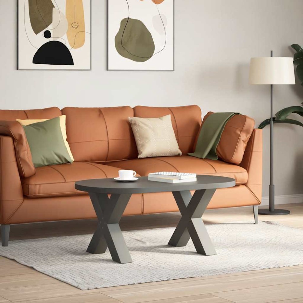 vidaXL Picioare pentru măsuță de cafea în formă de X, 2 buc., antracit, 50x(42-43) cm, oțel