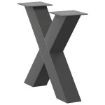 vidaXL Picioare pentru măsuță de cafea în formă de X, 2 buc., antracit, 50x(42-43) cm, oțel vidaXL Picioare pentru măsuță de cafea în formă de X, 2 buc., antracit, 50x(42-43) cm, oțel