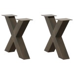 vidaXL Picioare pentru masă de cafea în formă de X, 2 buc., oțel natural, 50x(42-43) cm vidaXL Picioare pentru masă de cafea în formă de X, 2 buc., oțel natural, 50x(42-43) cm
