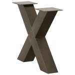 vidaXL Picioare pentru masă de cafea în formă de X, 2 buc., oțel natural, 50x(42-43) cm vidaXL Picioare pentru masă de cafea în formă de X, 2 buc., oțel natural, 50x(42-43) cm
