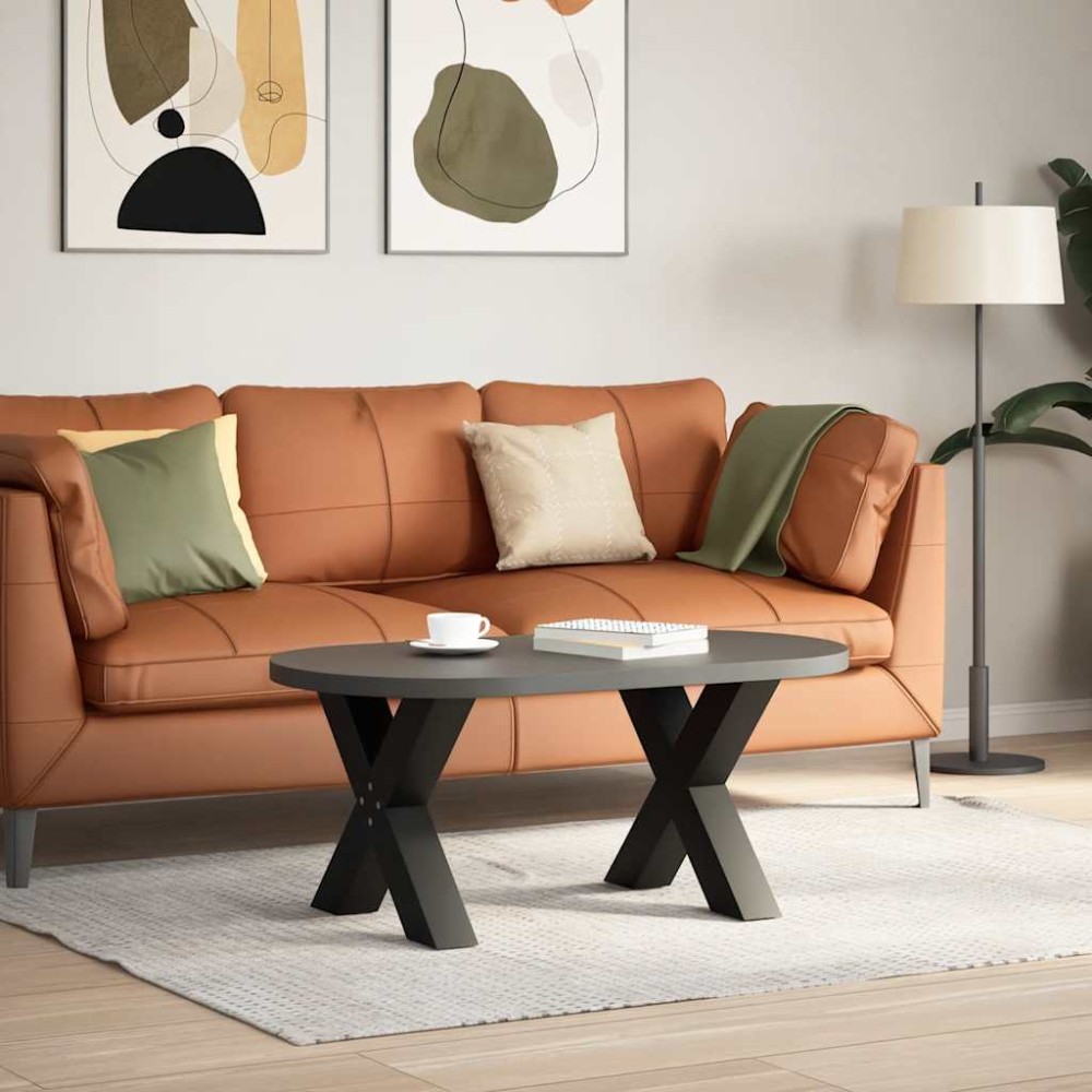 vidaXL Picioare pentru măsuță de cafea în formă de X, 2 buc., negru, 60x(42-43) cm, oțel