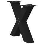 vidaXL Picioare pentru măsuță de cafea în formă de X, 2 buc., negru, 60x(42-43) cm, oțel