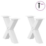 vidaXL Picioare pentru măsuță de cafea în formă de X, 2 buc., alb, 60x(42-43) cm, oțel