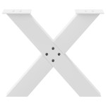vidaXL Picioare pentru măsuță de cafea în formă de X, 2 buc., alb, 60x(42-43) cm, oțel
