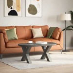 vidaXL Picioare pentru măsuță de cafea în formă de X, 2 buc., antracit, 60x(42-43) cm, oțel