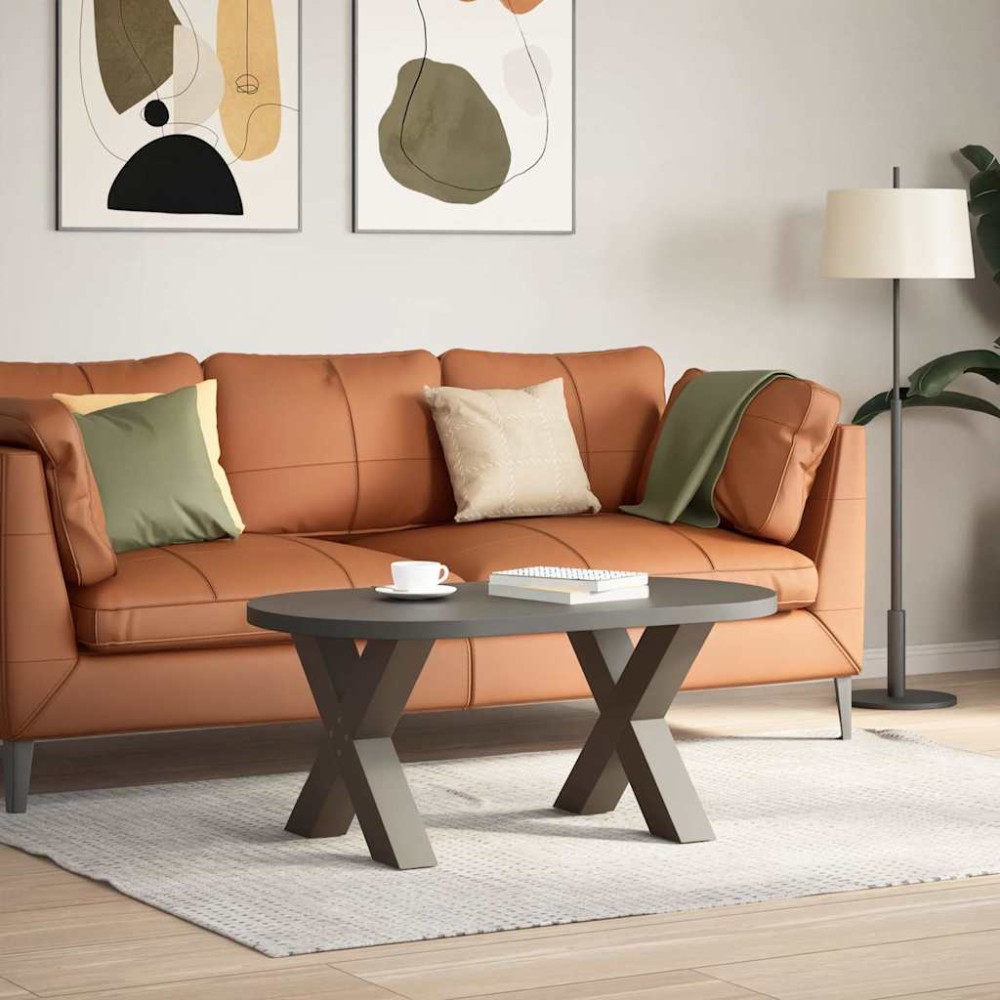 vidaXL Picioare pentru masă de cafea în formă de X, 2 buc., oțel natural, 60 x (42-43) cm