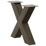 vidaXL Picioare pentru masă de cafea în formă de X, 2 buc., oțel natural, 60 x (42-43) cm vidaXL Picioare pentru masă de cafea în formă de X, 2 buc., oțel natural, 60 x (42-43) cm