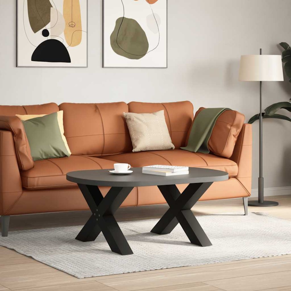 vidaXL Picioare pentru măsuță de cafea în formă de X, 2 buc., negru, 70x(42-43) cm, oțel