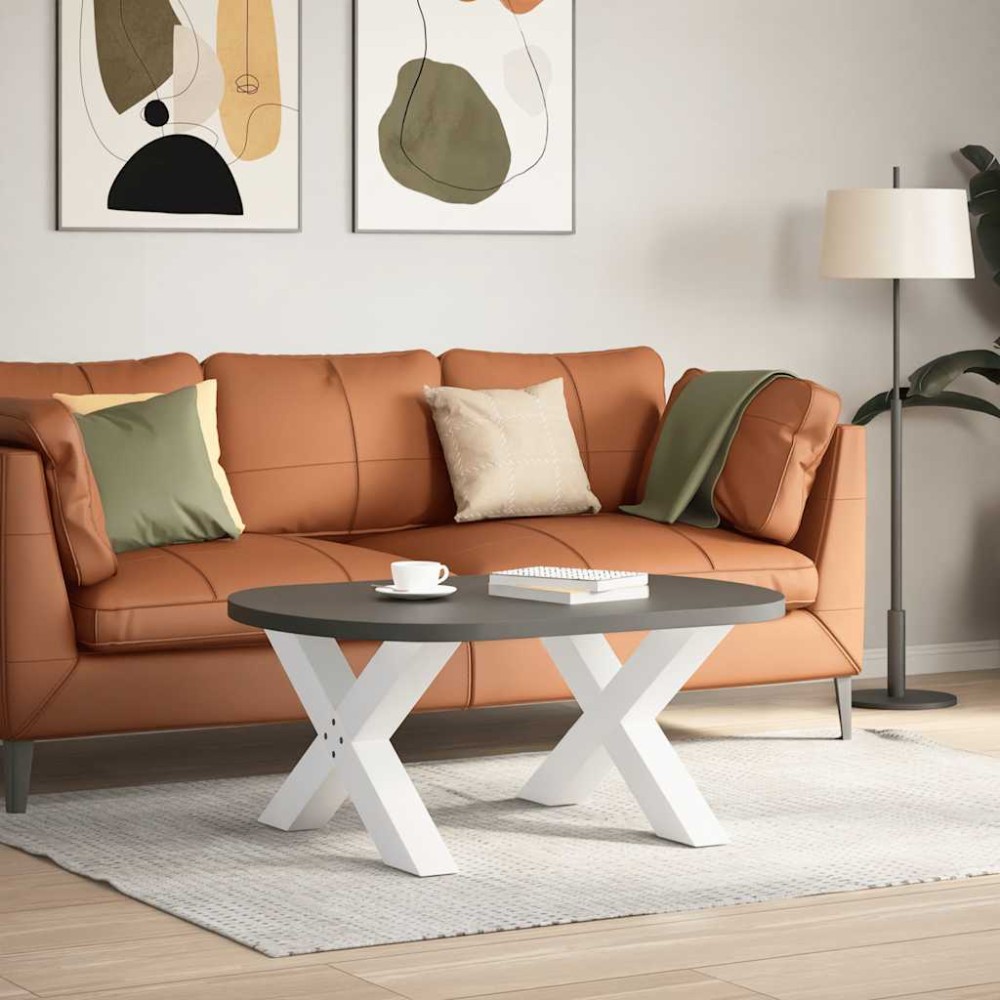 vidaXL Picioare pentru măsuță de cafea în formă de X, 2 buc., alb, 70x(42-43) cm, oțel
