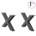 vidaXL Picioare pentru măsuță de cafea în formă de X, 2 buc., antracit, 70x(42-43) cm, oțel