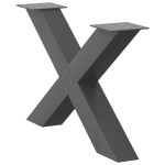 vidaXL Picioare pentru măsuță de cafea în formă de X, 2 buc., antracit, 70x(42-43) cm, oțel