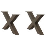 vidaXL Picioare pentru masă de cafea în formă de X, 2 buc., oțel natural, 70x(42-43) cm vidaXL Picioare pentru masă de cafea în formă de X, 2 buc., oțel natural, 70x(42-43) cm