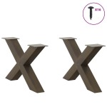 vidaXL Picioare pentru masă de cafea în formă de X, 2 buc., oțel natural, 70x(42-43) cm vidaXL Picioare pentru masă de cafea în formă de X, 2 buc., oțel natural, 70x(42-43) cm