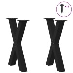 vidaXL Picioare de masă în formă de X, 2 buc., negru, 50x(72-73) cm, oțel vidaXL Picioare de masă în formă de X, 2 buc., negru, 50x(72-73) cm, oțel