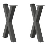 vidaXL Picioare de masă în formă de X, 2 buc., antracit, 50x(72-73) cm, oțel vidaXL Picioare de masă în formă de X, 2 buc., antracit, 50x(72-73) cm, oțel